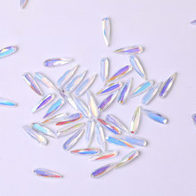 10 peças ab prego cristal strass gemas longo gota de água encantos 3d pedras strass decoração da arte do prego manicure acessórios 2024 - compre barato