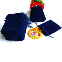 Venda imperdível 50 peças bolsa de cordão de veludo azul dk 10x12cm/bolsa de joias, saco de presente de natal/casamento embutido 2024 - compre barato