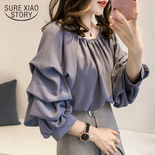 new chiffon blouse slash shoulder out women tops and blouse 2018 fashion solid color  female shirt plus size women tops 1012 40 2024 - buy cheap