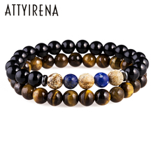 ATTYIRENA hombres joyería Ojo de Tigre Buda pulseras para hombres meditación de lujo 8mm pulseras de cuentas de oración pulseras de piedra Natural 2024 - compra barato