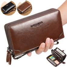 Monedero de Cartera de hombre de lujo para hombre, billetera masculina de cuero de alta calidad con cremallera, estilo largo clásico 2024 - compra barato