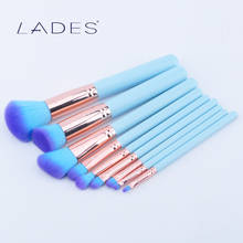 LADES 9pcs Full Set Blue Women Makeup Brush Kit Superior Professional Soft Cosmetic Brushes for Makeup-MB024 2024 - buy cheap