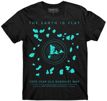 Hot Sale Fashion Flat Earth T-shirt, Buddhist Map, Earth Is Flat, Firmament Print Casual T-Shirt Men Brand 2024 - buy cheap