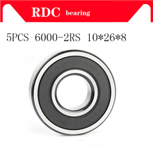 5PCS ABEC-5 6000 2RS 6000RS 6000-2RS 6000 RS 6000-2RSH 10x26x8 10*26*8 mm Rubber seal High quality Deep Groove Ball Bearings 2024 - buy cheap