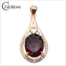 CoLife Jewelry Rose Gold Color 925 Silver Garnet Pendant Natural Dark Red Garnet Silver Pendant Sterling Silver Garnet Jewelry 2024 - buy cheap