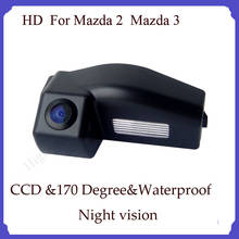 Автомобильная камера HD CCD ночного видения резервного копирования камера автомобиля для Mazda2/Mazda3 170 градусов ангел Реверсивный 2024 - купить недорого