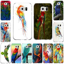 Мягкие ТПУ чехлы для телефонов Samsung Galaxy S3 S4 S5 Mini S6 S7 S8 S9 S10 Edge Plus Lite Note 5 8 9 с изображением попугая птицы 2024 - купить недорого