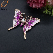 Broche de mariposa con diamantes de imitación de aleación Natural para mujer, broche de circonio colorido, caja de regalo de joyería para boda 2024 - compra barato