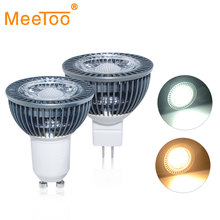 Ультраяркая COB LED GU10 Светодиодная лампа 220 В 110 В лампа MR16 Светодиодная прожекторная Лампа DC 12-24 В точечное освещение алюминий Теплый Холодный белый 2024 - купить недорого