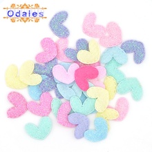 60Pcs Kawaii Glitter Little Heart Patches 2CM Padded Appliques for Clothes Sewing Supplies DIY Craft Decoration 2024 - buy cheap