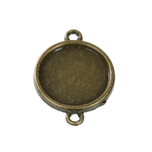 8SEASONS Connectors Findings Round Antique Bronze Cabochon Setting(Fits 16mm Dia) 26x19mm,20PCs (B28931) 2024 - buy cheap