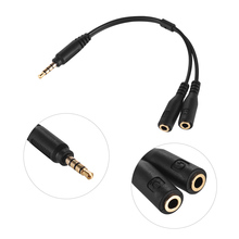 3.5mm Microphone Adapter Cable Audio Stereo Mic Converter Cord Two 3-Pole TRS Female for iPad iPhone Samsung Huawei Smartphone 2024 - buy cheap