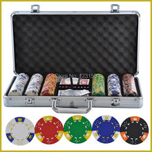 PK-5001  300pcs chips with case,  Clay 14g Poker Chips insert metal, five  colors 2024 - buy cheap