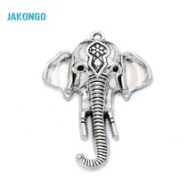 Tibetan Silver Plated Zinc Alloy Elephant Charms Pendants for Jewelry Making Bracelet DIY Handmade Craft 45x34mm 2024 - купить недорого