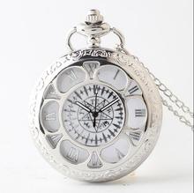 Relógio de bolso vintage prateado com girassol, roupa de mordomo preta de anime para homens e mulheres com corrente 2024 - compre barato