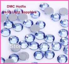 Free Shipping! 288pcs/Lot, ss30 (6.3-6.5mm) High Quality DMC Light Sapphire Iron On Rhinestones / Hot fix Rhinestones 2024 - buy cheap