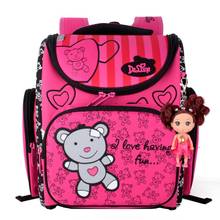 2017 Delune Children School Bags for Boys Orthopedic Backpack Cartoon Bear Schoolbag Kids Satchel Mochila Infantil Grade 1-5 2024 - buy cheap