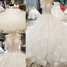 Hot Sale vestido de casamento Vintage Tulle Ivory Wedding Dresses QUEEN BRIDAL robe de mariage 2019 Bridal Gown WD136 2024 - buy cheap