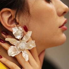 JURAN Fashion big resin flower dangle drop statement Earrings Bohemia Jewelry Accessories Vintage Ethnic Crystal Earrings 2024 - buy cheap