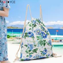 MOJOYCE New Women Casual Drawstring Bag Flower Printed Backpack Travel Beach Bag bolsos mujer 2024 - buy cheap