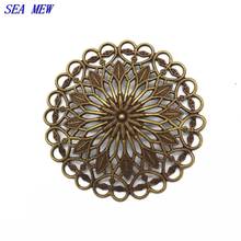 SEA MEW 36mm Copper 6 Colors Plated Filigree Hollow Out Flowers Connectors Charms For Jewelry Making 2024 - buy cheap