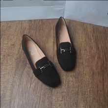 Fashion Women Loafers Shoes Black Square Head Single Shoes Female Flat Bottom With Small Size 31-32-33 Large Size 41-43-44 2024 - buy cheap