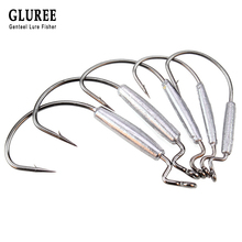 GLUREE 10Pcs/Lot 2g 2.5g 3g 5g 6.3g Fishing Hook with Lead Crank Hook Soft Bait Hook Worm Maggot Fishing Tackle Accessories 2024 - buy cheap