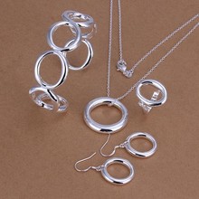N925 stamped Silver color loverly letter O open cuff bracelet necklace drop earring ring woman exquisite jewelry wholesale 2024 - buy cheap