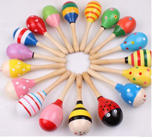 Sonajeros de Maraca de madera para niños, juguete de fiesta de música, regalo para niño, 10 unids/lote 2024 - compra barato