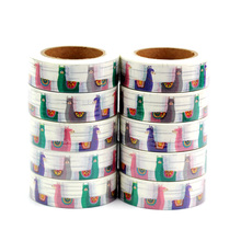 10PCS/lot Decor Llamas Alpaca Washi Tapes Paper for Scrapbooking Bullet journal Adhesive Masking Tapes 15mmx10m School Supply 2024 - buy cheap