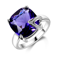 Женское серебряное кольцо MOONROCY, фиолетовое кольцо с фианитами, подарок для вечеринки, Прямая поставка, модные ювелирные украшения, оптовая продажа 2024 - купить недорого