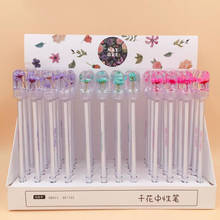 4 Pcs Kawaii Gel Pens Cartoon Flower Bottle Black Colored Gel-inkpens for Writing Cute Stationery Office School Supplies 2024 - buy cheap