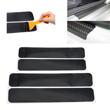 4Pcs/Set Car Door Plate Sill Scuff Cover Protection Anti Scratch Carbon Fiber Auto Door Plate Sticker with Scraper Car Styling 2024 - buy cheap
