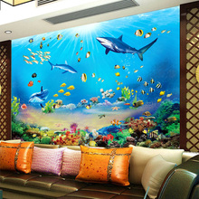 Photo Wallpaper HD Underwater World Shark Tropical Fish 3D Mural Modern Aquarium Living Room TV Kids Bedroom Backdrop Wall Decor 2024 - buy cheap