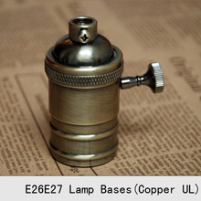 1PC Vintage Lamp Bases E27 Edison Copper Bronzed Retro Screw Bulb Socket Knob Switch Brass Pendant Light Lamp Holders 2024 - buy cheap