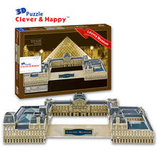 Candice guo 3D puzzle DIY toy paper building model assemble hand work Musee du louvre museum France Paris birthday baby gift 1pc 2024 - buy cheap