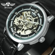 WINNER 2019 New Fashion Men Automatic Mechanical Watch Skeleton Dial Leather Strap Classic Mens Watches Top Brand Luxury Clock 2024 - buy cheap