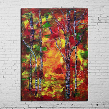 Most Popular High Quality Handmade Unique Abstract Rainbow Trees Oil Painting On Canvas For Living Room Decoration 2024 - buy cheap