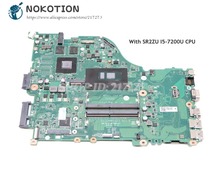 NOKOTION NBGG711005 NBGD611005 для Acer aspire E5-575 E5-575G материнская плата для ноутбука DAZAAMB16E0 SR2ZU I5-7200U CPU 940MX graphics 2024 - купить недорого