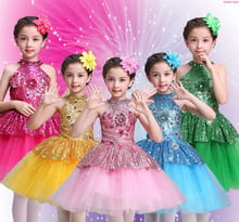 Vestido de balé tutu para meninas, ginástica, roupa de dança infantil, balé, traje de bailarina, vestidos de dança 2024 - compre barato