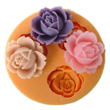 Marca ANGRLY nueva belleza flor forma 3D Rosa silicona molde Chocolate artesanías dulces torta fondant herramienta de decoración para hornear dulces 2024 - compra barato