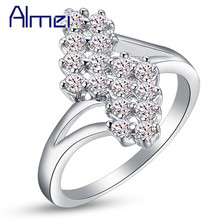 New Almei 5%Off Ring Female Womens Jewellery Fashion Jewellery Silver  Gift Anillos Plata Mujer Engagement CZ Zircon Rings J219 2024 - buy cheap