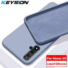 Keysion capa de silicone líquido para telefone, original, fina, para huawei honor 20 20 pro 10 lite 10i, gel de borracha, para honor 20i v20 v10 2024 - compre barato