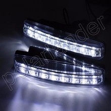 New 2Pcs Universal Car Running Lights 8 LED Daylight Kit Super White 12V DC Head Lamp 2024 - buy cheap