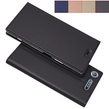 Capa carteira fosca dobrável para sony xperia xz1/xz1, proteção compacta por adsorção magnética, capa de telefone estilo de negócios 2024 - compre barato