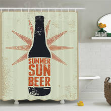 Manly Summer Sun Beer written Bottle Sunlights Background Holidays Restaurant Classic Design Polyester Bathroom Shower Curtain 2024 - buy cheap