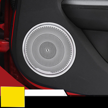 QHCP-Decoración de altavoz de puerta para Interior de coche, pegatinas de cubierta embellecedora para Ford Mustang 2015, estilo de coche, envío gratis 2024 - compra barato