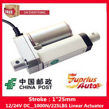 Free Shipping sell like hot cakes electric linear actuator 1"/25mm stroke, 1000N/ 225LBS Load 12V/24V DC linear actuator 2024 - buy cheap