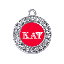 Shiny rhinestone inlaid metal charm greek letter KAP sticker pendant for sorority fraternity jewelry accessories 2024 - buy cheap