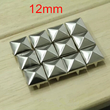 Free Shipping -300 pcs 12*12mm Square Metal Rivet Nickel Color Chubby Pyramid Spike Studs Punk Rock DIY Accessories 2024 - buy cheap